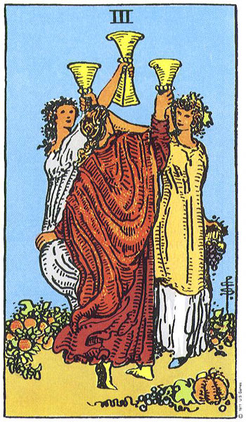 THREE OF CUPS THREE OF CUPS
